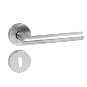 Intersteel Deurkruk Hoek 90° op rozet geveerd met sleutelgat ATP RVS