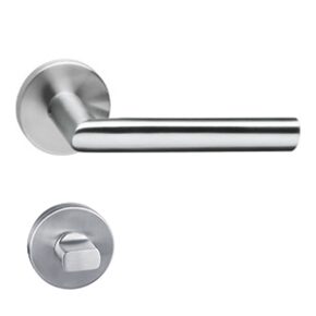 Intersteel Deurkruk Hoek 90° op rozet geveerd met toilet-/badkamersluiting ATP RVS