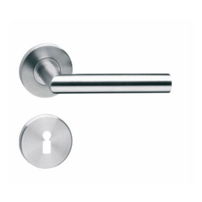 Intersteel Deurkruk Hoek 90° op rozet met sleutelgat neutraal RVS