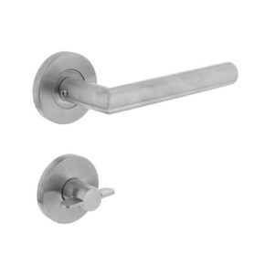 Intersteel Deurkruk Hoek 90° neutraal op rozet met toilet-/badkamersluiting RVS