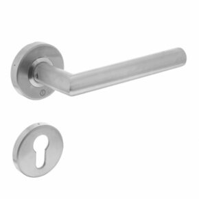 Intersteel Deurkruk Hoek 90° op rozet met profielcilindergat brandvertragend RVS