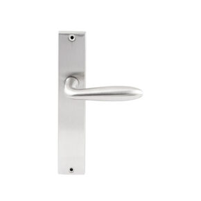 Hardbrass Deurkruk Istanbul RVS op rechthoekig langschild blind