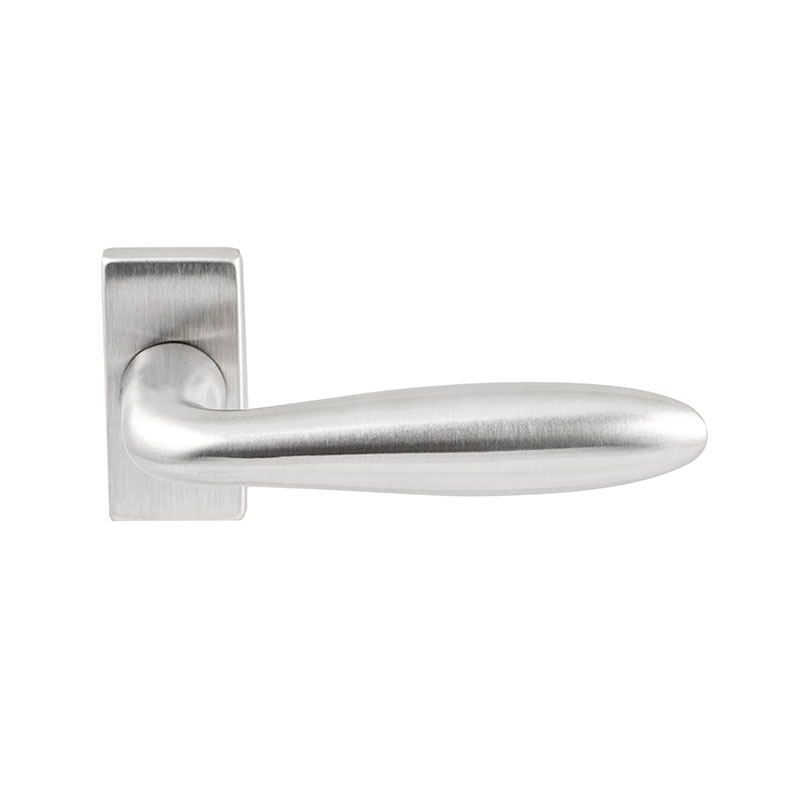 Hardbrass Deurkruk Istanbul RVS op rechthoekig rozet