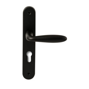 Hardbrass Deurkruk Istanbul Zwart op ovaal langschild profielcilinder 72mm
