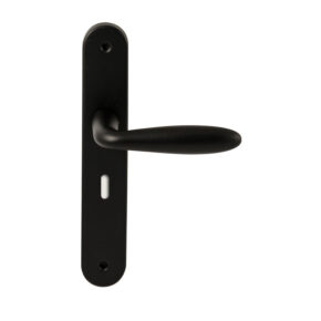 Hardbrass Deurkruk Istanbul Zwart op ovaal langschild sleutel 56mm
