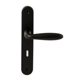 Hardbrass Deurkruk Istanbul Zwart op ovaal langschild sleutel 72mm