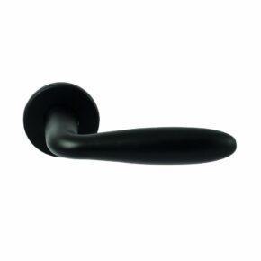 Hardbrass Deurkruk Istanbul Zwart op rond rozet 4mm dun