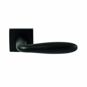 Hardbrass Deurkruk Istanbul Zwart op vierkant rozet 4mm dun