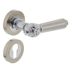 Intersteel Deurkruk Julietta op rozet met 7mm nokken met profielcilindergat chroom