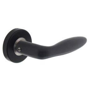 Intersteel Deurkruk Jupiter op rozet geveerd met ring RVS/mat zwart