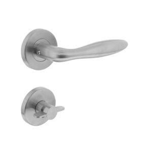 Intersteel Deurkruk Jupiter neutraal op rozet met toilet-/badkamersluiting RVS