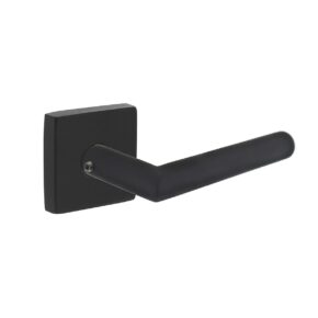 Intersteel Deurkruk Jura op massieve vierkante rozet achterdeurbeslag - RVS/mat zwart