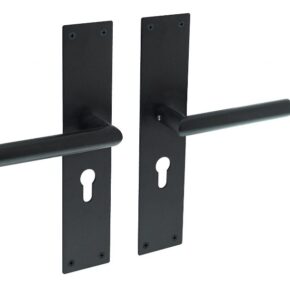 Intersteel Deurkruk Jura Hoek 90° op schild profielcilindergat 55mm mat zwart