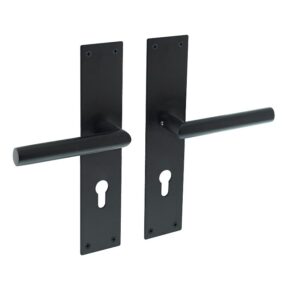 Intersteel Deurkruk Jura Hoek 90° op schild profielcilindergat 72mm mat zwart