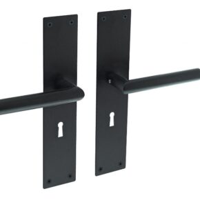 Intersteel Deurkruk Jura Hoek 90° op schild sleutelgat 56mm zwart