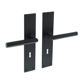 Intersteel Deurkruk Jura Hoek 90° op schild sleutelgat 72mm mat zwart