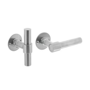 Intersteel Deurkruk L/T-model recht op plat rozet RVS