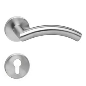 Intersteel Deurkruk Lisa 90° op rozet geveerd met profielcilindergat ATP RVS