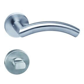 Intersteel Deurkruk Lisa 90° op rozet geveerd met toilet-/badkamersluiting ATP RVS