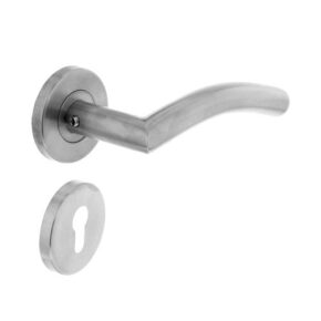 Intersteel Deurkruk Lisa/Hoek 90° neutraal op rozet met profielcilindergat RVS