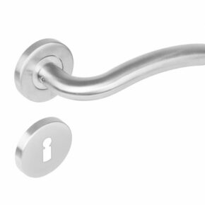 Intersteel Deurkruk Lisa op rozet met 7mm nokken met sleutelgat staal RVS