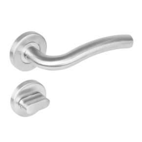 Intersteel Deurkruk Lisa op rozet met 7mm nokken met toilet-/badkamersluiting staal RVS