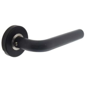 Intersteel Deurkruk Luzern op geveerd rozet met ring RVS/mat zwart