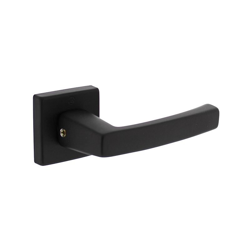Intersteel Deurkruk Moora op vierkant rozet met nokken aluminium/zwart