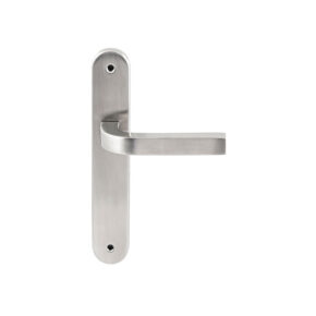 Hardbrass Deurkruk Osaka RVS op ovaal langschild blind
