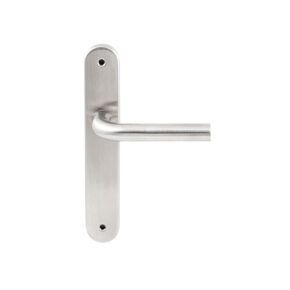 Hardbrass Deurkruk Oslo RVS op ovaal langschild blind