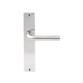 Hardbrass Deurkruk Oslo RVS op rechthoekig langschild blind