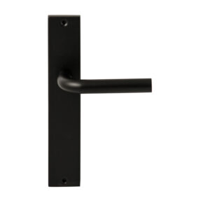 Hardbrass Deurkruk Oslo Zwart op rechthoekig langschild blind