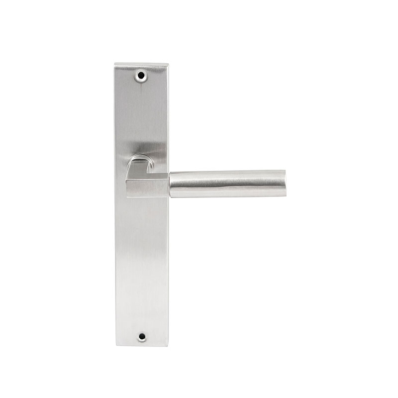 Hardbrass Deurkruk Ottawa RVS op rechthoekig langschild blind