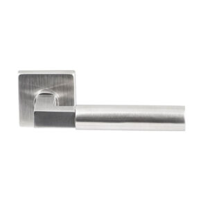 Hardbrass Deurkruk Ottawa RVS op vierkant rozet