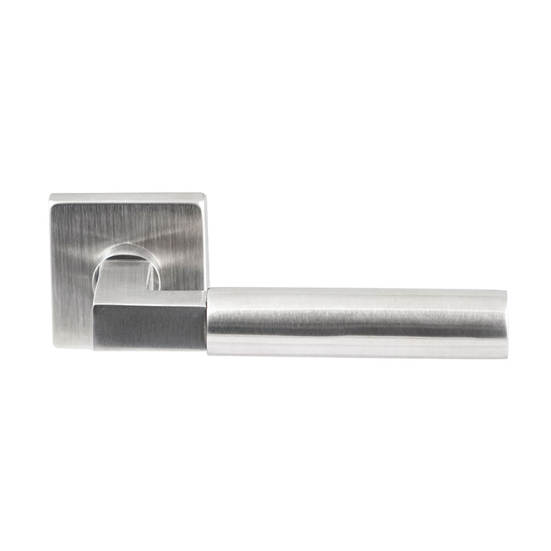 Hardbrass Deurkruk Ottawa RVS op vierkant rozet
