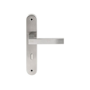 Hardbrass Deurkruk Phoenix RVS op ovaal langschild sleutel 72mm
