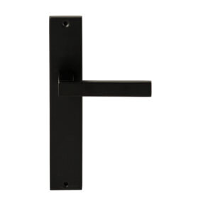 Hardbrass Deurkruk Phoenix Zwart op rechthoekig langschild blind