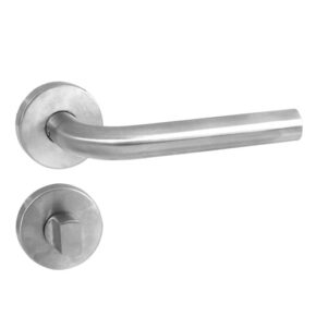 Intersteel Deurkruk Recht op rozet geveerd met toilet-/badkamersluiting ATP RVS