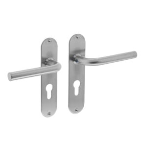 Intersteel Deurkruk Recht slank op schild profielcilindergat 55mm RVS