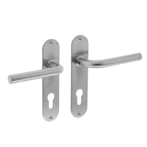 Intersteel Deurkruk Recht slank op schild profielcilindergat 72mm RVS