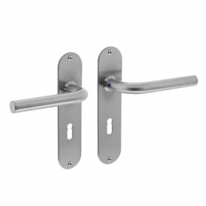 Intersteel Deurkruk Recht slank op schild sleutelgat 56mm RVS