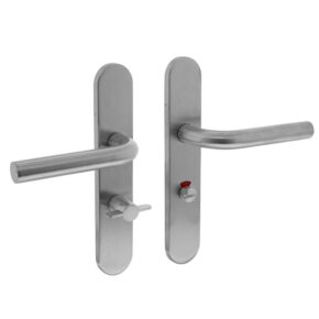 Intersteel Deurkruk Recht op verdekt schild met toilet-/badkamersluiting RVS