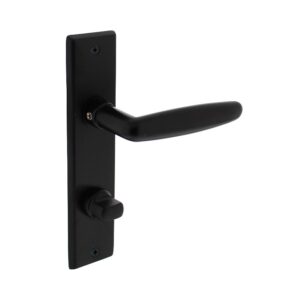 Intersteel Deurkruk Sophie op schild met toilet-/badkamersluiting mat zwart