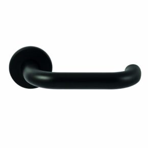Hardbrass Deurkruk Stockholm Zwart op rond rozet 4mm dun