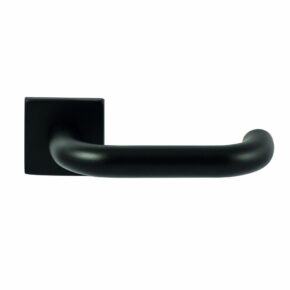 Hardbrass Deurkruk Stockholm Zwart op vierkant rozet 4mm dun