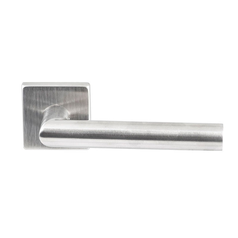 Hardbrass Deurkruk Toledo RVS op vierkant rozet