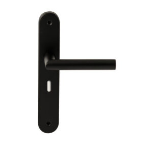 Hardbrass Deurkruk Toledo Zwart op ovaal langschild sleutel 56mm