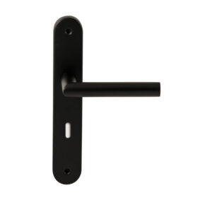 Hardbrass Deurkruk Toledo Zwart op ovaal langschild sleutel 72mm