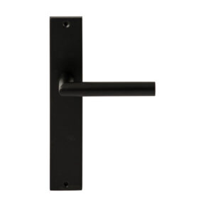 Hardbrass Deurkruk Toledo Zwart op rechthoekig langschild blind