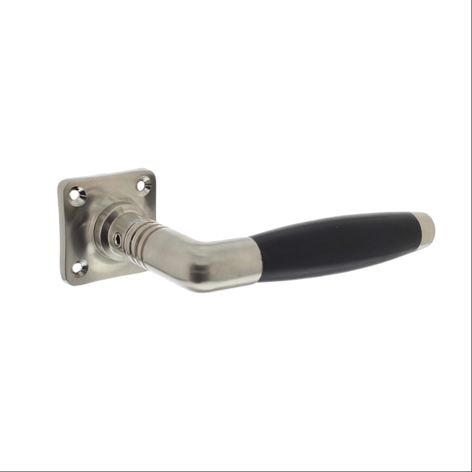 Intersteel Deurkruk Ton Basic op rozet mat nikkel/ebbenhout